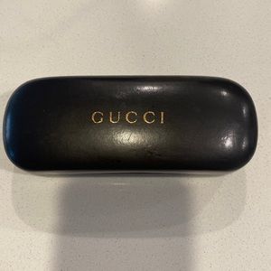 GUCCI Hardshell Dark Brown Leather Eyeglass/Sunglass Case